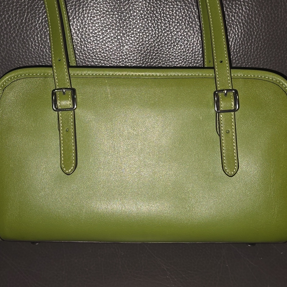 Coach Avocado Green Leather Shoulder Bag - Picture 10 of 12